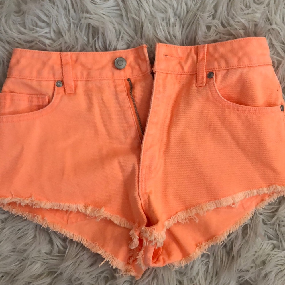 FOREVER 21, coral pink, denim shorts